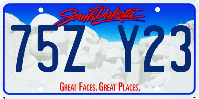 SD license plate 75ZY23