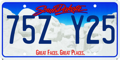 SD license plate 75ZY25