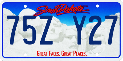 SD license plate 75ZY27