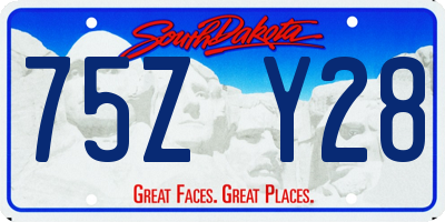 SD license plate 75ZY28