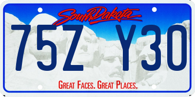 SD license plate 75ZY30