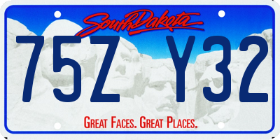 SD license plate 75ZY32