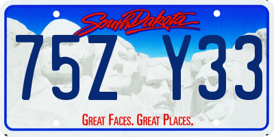 SD license plate 75ZY33
