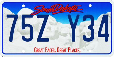 SD license plate 75ZY34