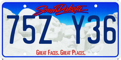SD license plate 75ZY36