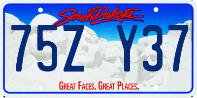 SD license plate 75ZY37