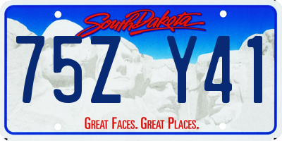 SD license plate 75ZY41