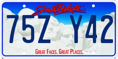 SD license plate 75ZY42