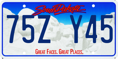 SD license plate 75ZY45