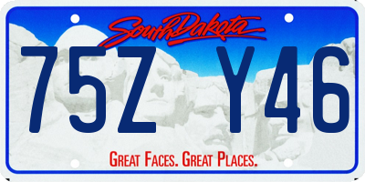 SD license plate 75ZY46