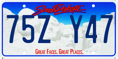 SD license plate 75ZY47