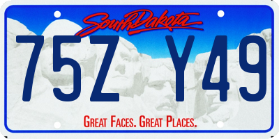 SD license plate 75ZY49