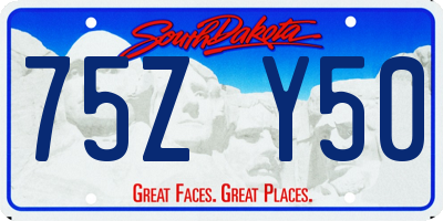SD license plate 75ZY50
