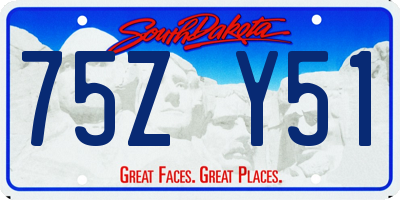 SD license plate 75ZY51