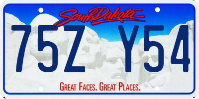 SD license plate 75ZY54