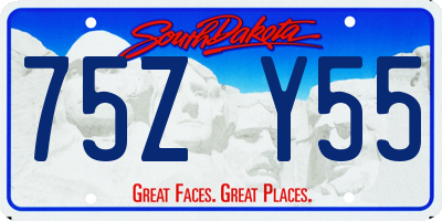 SD license plate 75ZY55