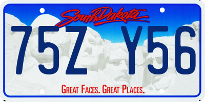 SD license plate 75ZY56