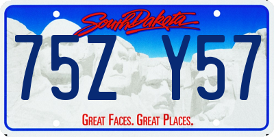 SD license plate 75ZY57