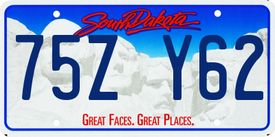 SD license plate 75ZY62
