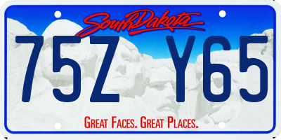 SD license plate 75ZY65