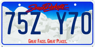 SD license plate 75ZY70