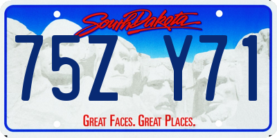 SD license plate 75ZY71