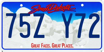 SD license plate 75ZY72