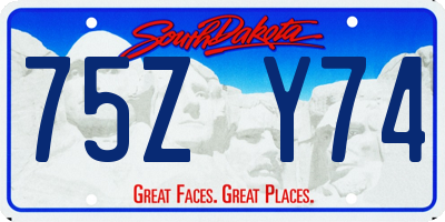 SD license plate 75ZY74