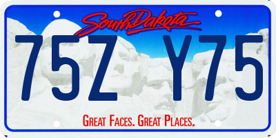 SD license plate 75ZY75