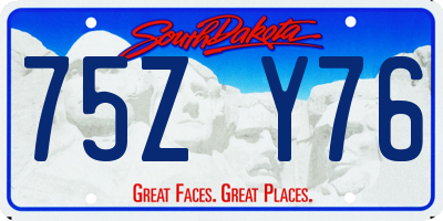 SD license plate 75ZY76