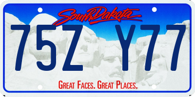 SD license plate 75ZY77