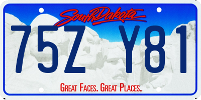 SD license plate 75ZY81