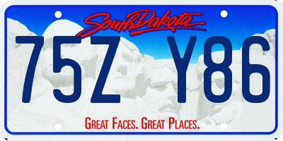 SD license plate 75ZY86