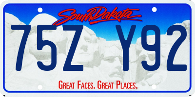 SD license plate 75ZY92