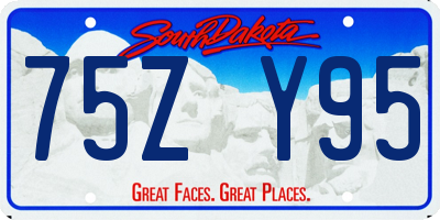 SD license plate 75ZY95
