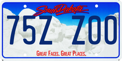 SD license plate 75ZZ00