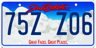 SD license plate 75ZZ06
