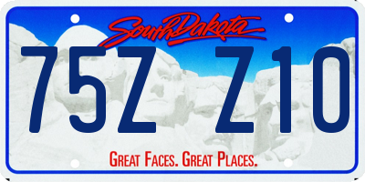 SD license plate 75ZZ10
