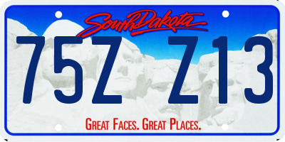 SD license plate 75ZZ13