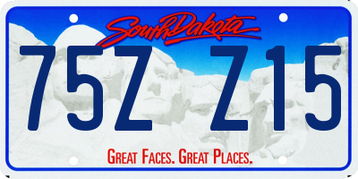 SD license plate 75ZZ15