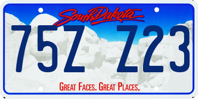SD license plate 75ZZ23