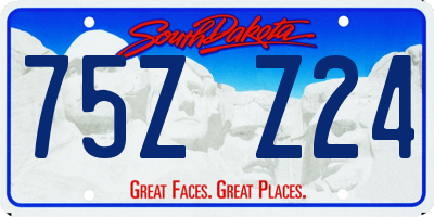 SD license plate 75ZZ24