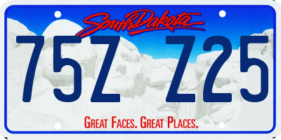 SD license plate 75ZZ25