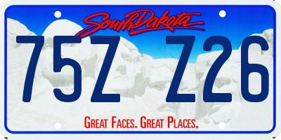 SD license plate 75ZZ26