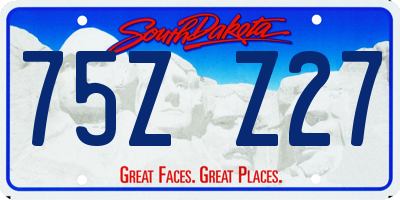 SD license plate 75ZZ27