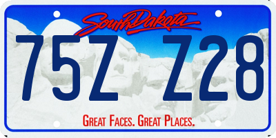 SD license plate 75ZZ28