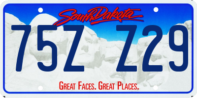 SD license plate 75ZZ29