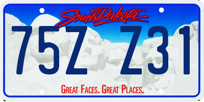 SD license plate 75ZZ31