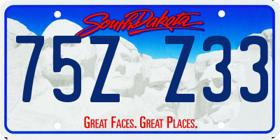 SD license plate 75ZZ33