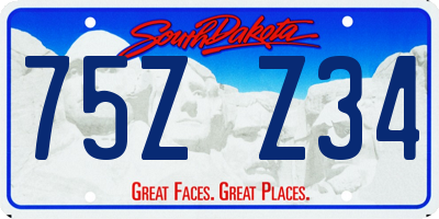 SD license plate 75ZZ34